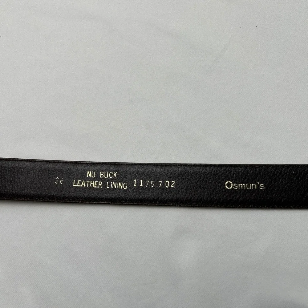 Osmun's Mens Nubuck Leather Belt Brown 36